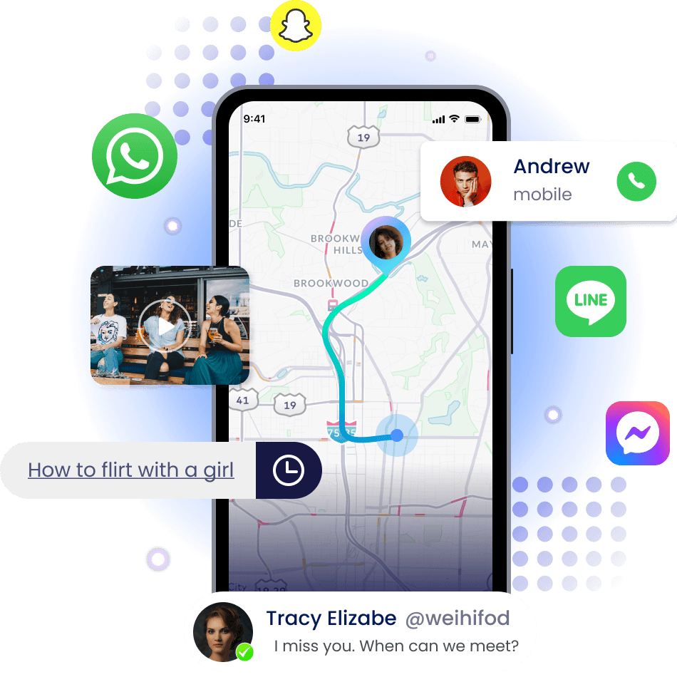 Tracking phone SMS, calls, locations, social medias, etc.